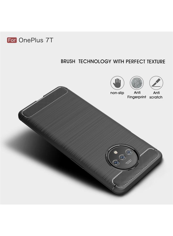 S-TOP Case For Oneplus 7T Brushed Texture Carbon Fiber TPU Case - Image 2
