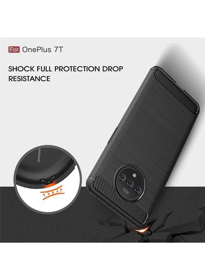 S-TOP Case For Oneplus 7T Brushed Texture Carbon Fiber TPU Case - Image 3