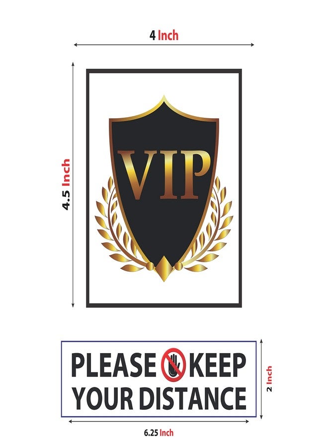 Anne Print Solutions® VIP Sticker & Keep Distance Stickers for Car with Front Side Gumming Pack of 4 Pcs - Image 3