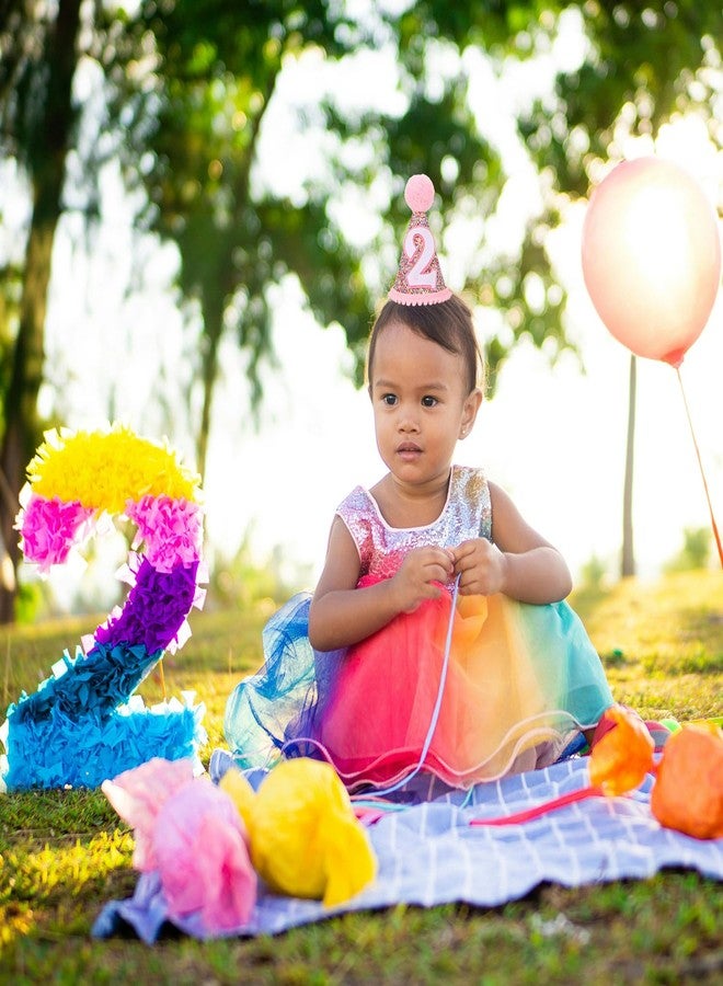 Eoopoon Rainbow Cone Birthday Hat, Glitter Half Birthday Rainbow Hat, Perfect Party Decoration for Boys and Girls, Baby Photo Props(Cone 1/2) - Image 5