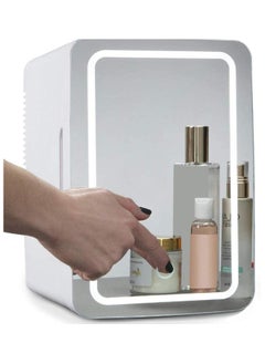 Generic PPS 8L Mini Makeup Fridge with LED Light Mirror Portable Cosmetic Storage, Multifunctional Storage with Carry Handle, Removable Shelf, and LED Light, Cooler/Warmer Freezer, Used for Beauty Skin Care  - Image 4
