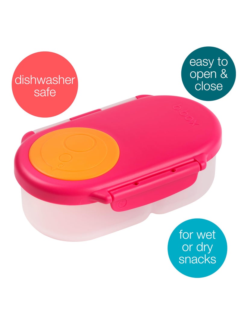 b.box b.box Snack Box for Kids & Toddlers: 2 Compartment Snack Containers  Mini Bento Box  Lunch Box. Leak Proof  BPA free  Dishwasher safe. School Supplies. Ages 4 months+ (Strawberry Shake  12oz capacity)  - Image 3