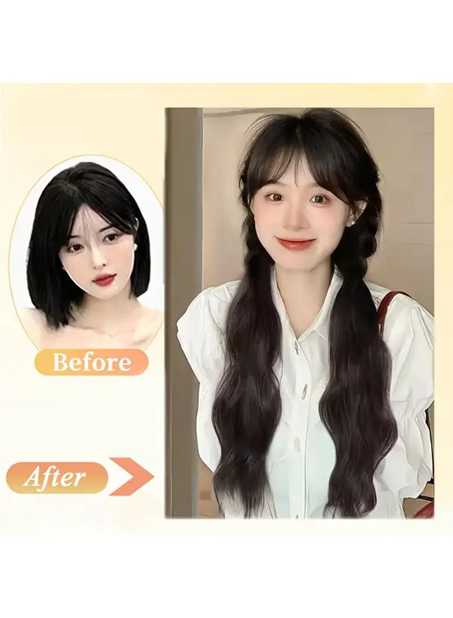 Light Brown 16inch Ponytail With Heat Resistant Rubber Bands For Voluminous Curly Wave Look - Image 3