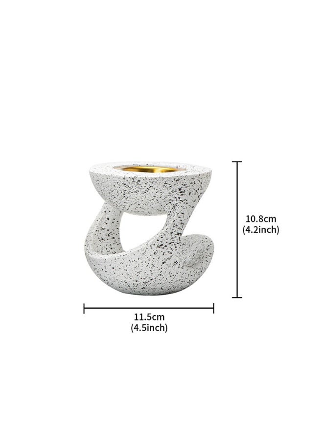 White Ceramic Bakhoor Incense Burner（Size: 11.5 × 10.8 cm） Modern Oud Incense Holder for Arabic Incense Wood Heat Resistant Ceramic Incense Burner for Home Fragrance Prayer Meditation & Ramadan Decor