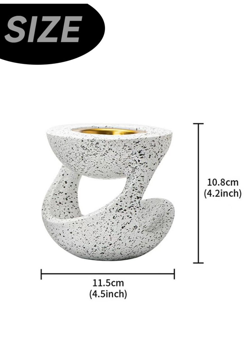 Aromancy White Ceramic Bakhoor Incense Burner（Size: 11.5 × 10.8 cm） Modern Oud Incense Holder for Arabic Incense Wood Heat Resistant Ceramic Incense Burner for Home Fragrance Prayer Meditation & Ramadan Decor - Image 2