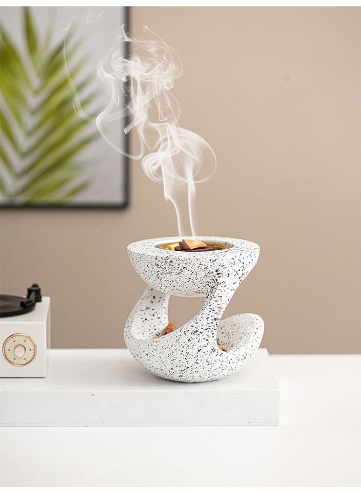 Aromancy White Ceramic Bakhoor Incense Burner（Size: 11.5 × 10.8 cm） Modern Oud Incense Holder for Arabic Incense Wood Heat Resistant Ceramic Incense Burner for Home Fragrance Prayer Meditation & Ramadan Decor - Image 4