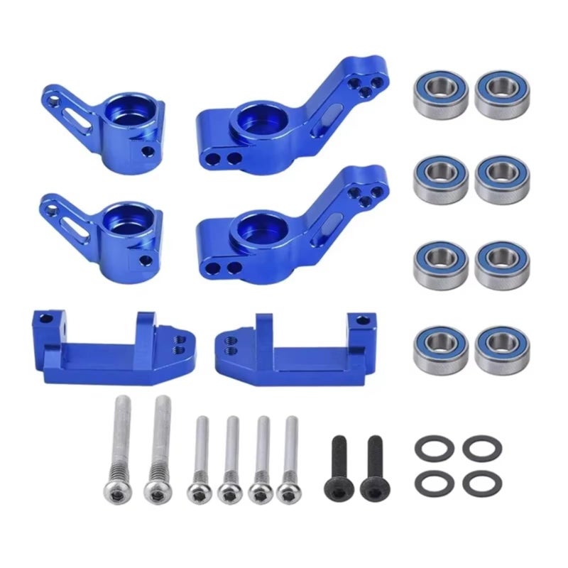 Red Metal Front Caster Block Steering Knuckles Kit For 1 10 Scale RC Cars - Image 2