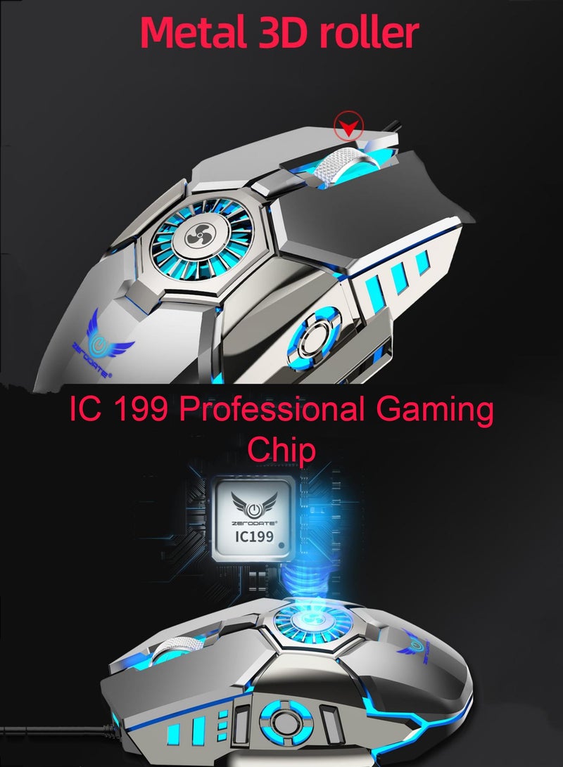 ZERODATE Wired Gaming Mouse  USB 6400DPI Macro Programming 20 Million Clicks 7 Types Of RGB Lighting Wired Mouse For Computer PC - Image 5
