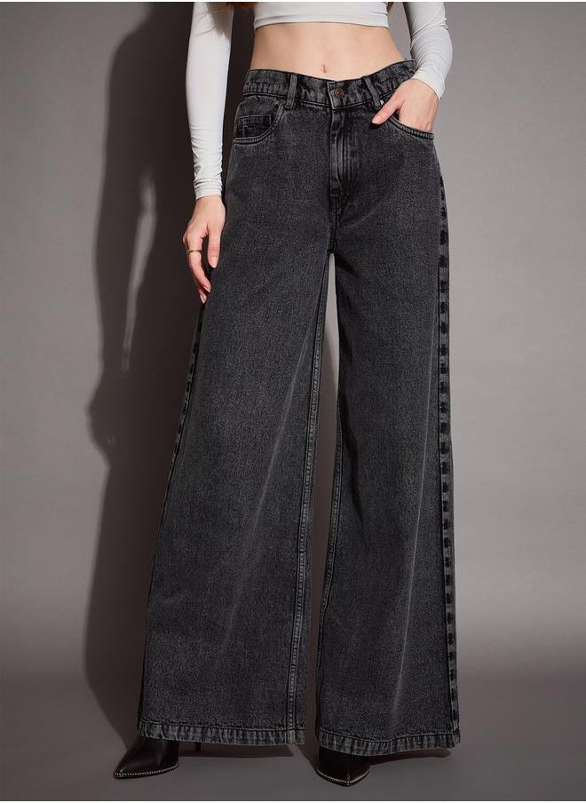 SASSAFRAS Low Rise Wide Leg Jeans by Styli  - Image 1