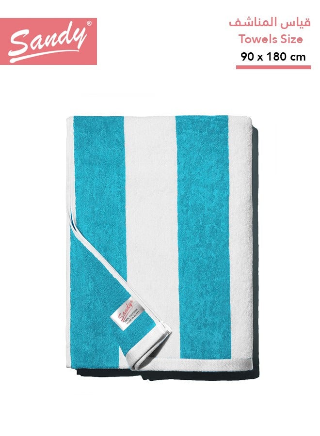 Sandy Extra Large Bath Towel Premium Hotel Quality 100% Cotton Made in Egypt, Soft Quick Drying and Highly Absorbent (90x180 cm) - Turquoise - Image 1