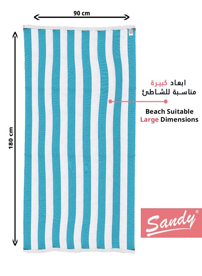 Sandy Extra Large Bath Towel Premium Hotel Quality 100% Cotton Made in Egypt, Soft Quick Drying and Highly Absorbent (90x180 cm) - Turquoise - Image 5