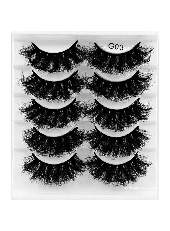 FEITA Fluffy Wispy False Eyelashes 8D Volume Thick Soft Strip Eyelash Dramatic Faux Mink Fake Eye Lashes 5 Pairs Multi Pack - Image 3