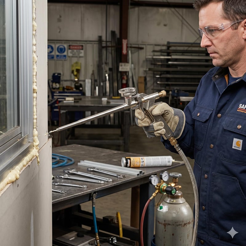 Tolsen Expanding Foam Gun Applicator Aluminium Grade PU Foam Adjustable Flow & Nozzles - Image 2