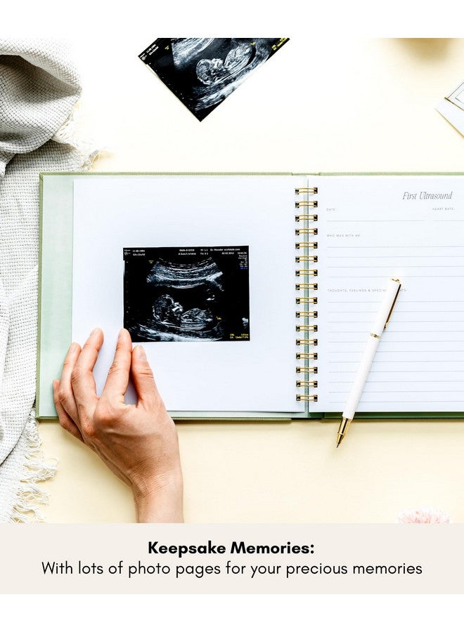 Lamare دفتر حمل للأمهات الجدد 2024، ألبوم حمل، هدية للأم المنتظرة، مستلزمات الحمل، مخطط الحمل بغطاء من الكتان ومساحات للصور | ضروريات الحمل، 9.5 × 9 بوصات - Image 3