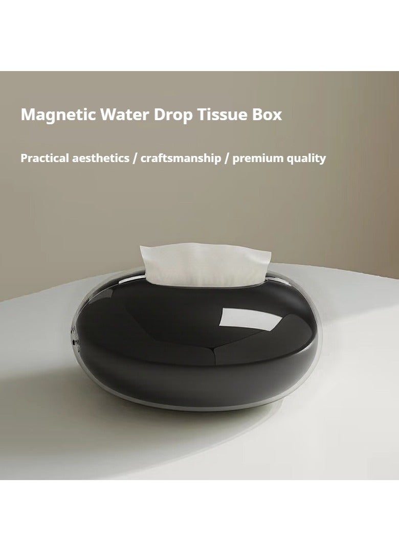 High-end creative tissue box holder, suitable for placement on the coffee table in the living room, table decoration, enhance home style, black.  - Image 2