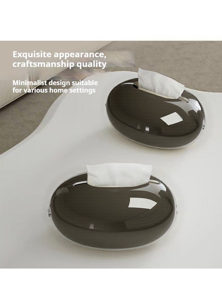 High-end creative tissue box holder, suitable for placement on the coffee table in the living room, table decoration, enhance home style, black.  - Image 3