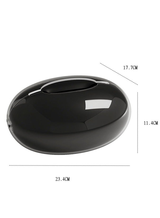 High-end creative tissue box holder, suitable for placement on the coffee table in the living room, table decoration, enhance home style, black.  - Image 5