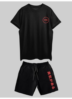 THREADCURRY THREADCURRY Surreal Tokyo Printed Co-ord Set for Men - Half Sleeve Oversized T-Shirt and Shorts  - Image 3