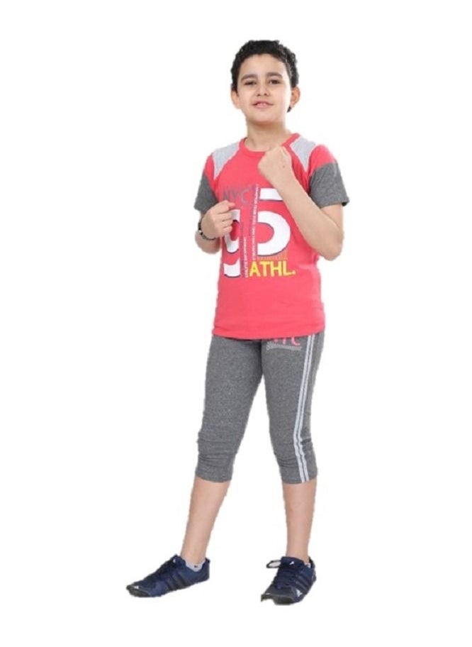 lecoo Boys summer cotton pajamas - suitable for going out, clubbing and home - sizes from 4 to 12years - consisting of a T-shirt and short pants  - Image 2