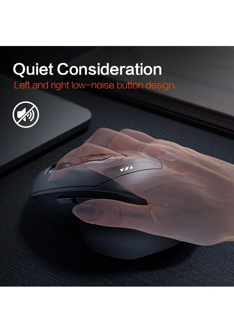 INPHIC DR01 wireless BT mouse rechargeable ergonomic office light sound suitable for laptops, and tablets universal new upgrade [three-mode power display flagship version] - Image 2