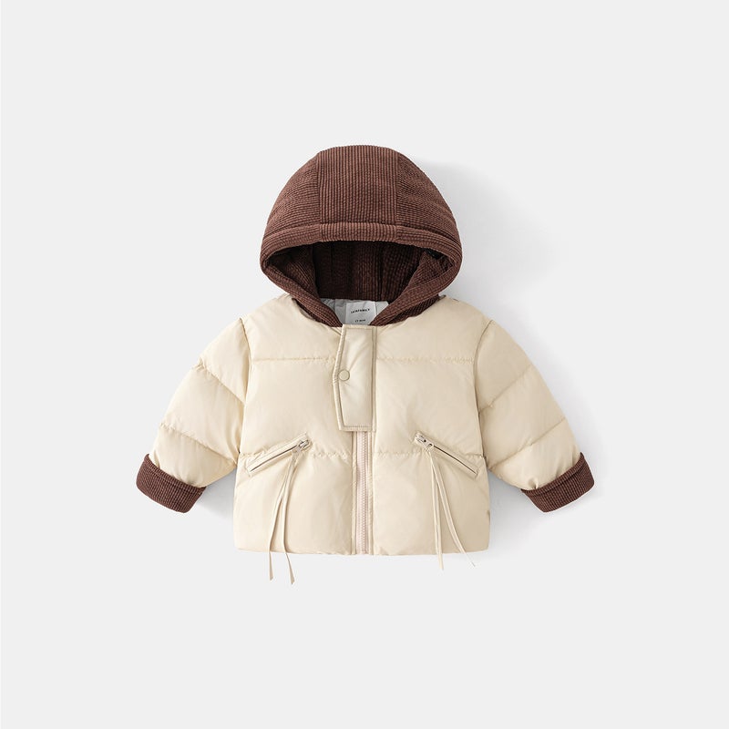 Children'S Cotton Winter Clothing Style Girls' Thickened Warm Jacket Boys' Baby Hooded Stylish Cotton Coat - Image 1