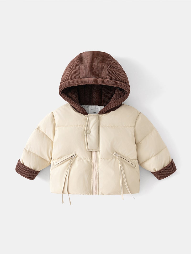 Children'S Cotton Winter Clothing Style Girls' Thickened Warm Jacket Boys' Baby Hooded Stylish Cotton Coat - Image 3