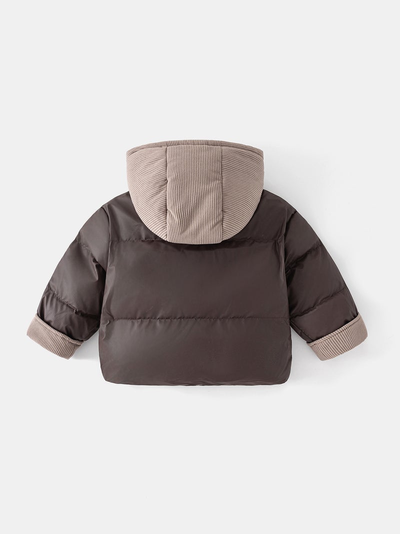 Children'S Cotton Winter Clothing Style Girls' Thickened Warm Jacket Boys' Baby Hooded Stylish Cotton Coat - Image 4