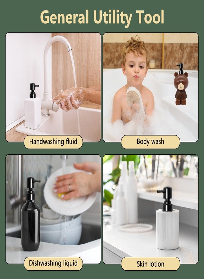 Philbinden 6Pcs Soap Dispenser Pump Head Replacement Set,Reusable Hand Soap Dispenser Top for Bathroom,Kithen Worktop Bottles, Standard Diameter 28/400 Neck Size (6, Black) - Image 5