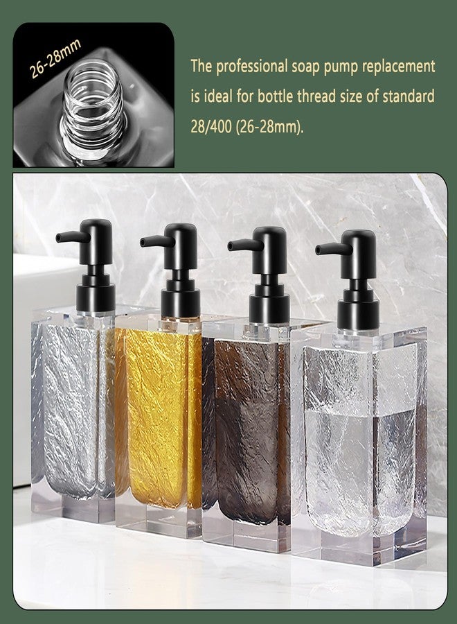 Philbinden 6Pcs Soap Dispenser Pump Head Replacement Set,Reusable Hand Soap Dispenser Top for Bathroom,Kithen Worktop Bottles, Standard Diameter 28/400 Neck Size (6, Black) - Image 4