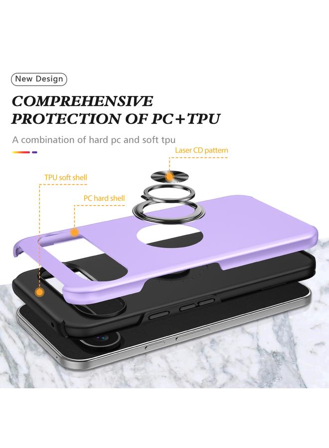 S-TOP Case For Google Pixel 9 Pro PC Hybrid TPU Magnetic Ring Holder Phone Case - Image 4