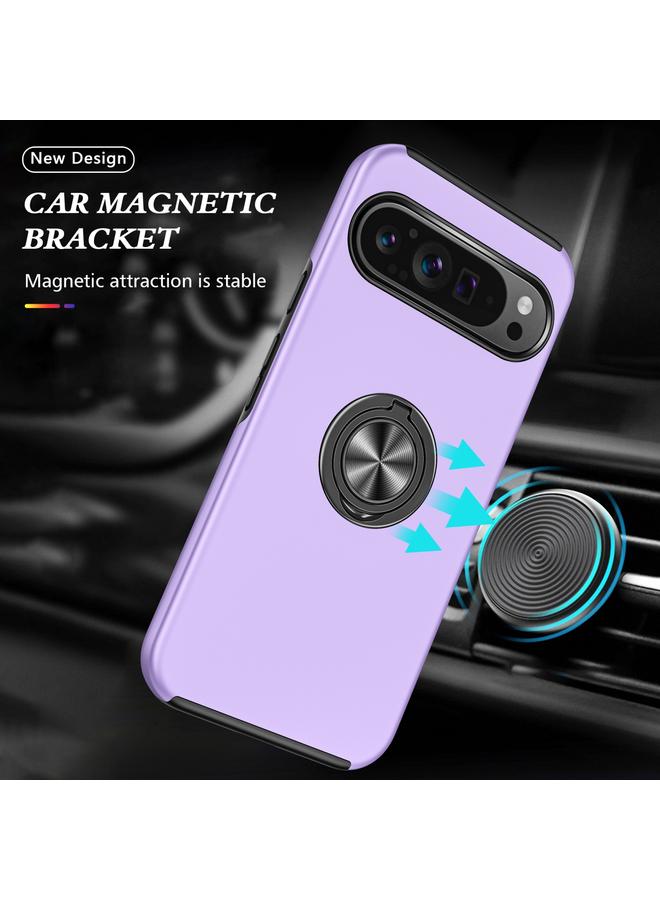 S-TOP Case For Google Pixel 9 Pro PC Hybrid TPU Magnetic Ring Holder Phone Case - Image 2