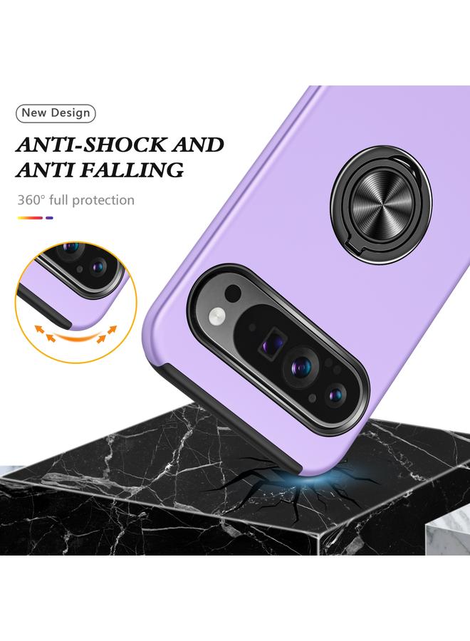 S-TOP Case For Google Pixel 9 Pro PC Hybrid TPU Magnetic Ring Holder Phone Case - Image 3