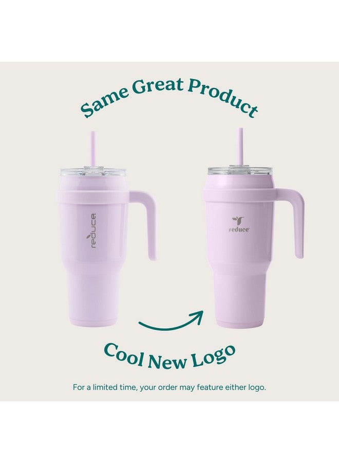 REDUCE 40 oz Stainless Steel Tumbler with Handle - Dual-Wall Vacuum Insulated Travel Mug, Sweat-Proof Lid & Reusable Straw - Keeps Drinks Cold for 24 Hrs, Fits Cupholders, Dishwasher Safe - Phantom - Image 2