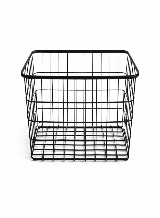 LSARIMO Metal Storage Basket | Kitchen Organizer for Organizing Household Pantry Baskets | Countertop Organize -Metal Baskets for Pantry Storage, Fruit Drinks Wire Storage Basket, Freezer Pantry Storage - Image 3