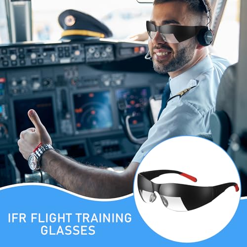 Saysurey نظارات تدريب الطيران Saysurey نظارات الطيران IFR نظارات الطيران السوداء جهاز تحديد الرؤية مع بطاقة الأمتعة وصندوق التخزين - Image 5