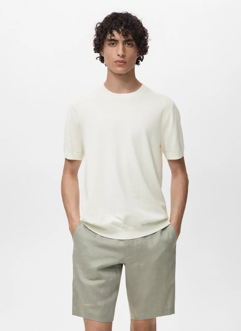 Mango Man Cotton fine-knit t-shirt