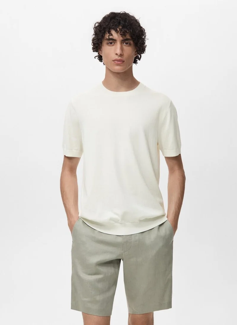 Mango Man Cotton fine-knit t-shirt