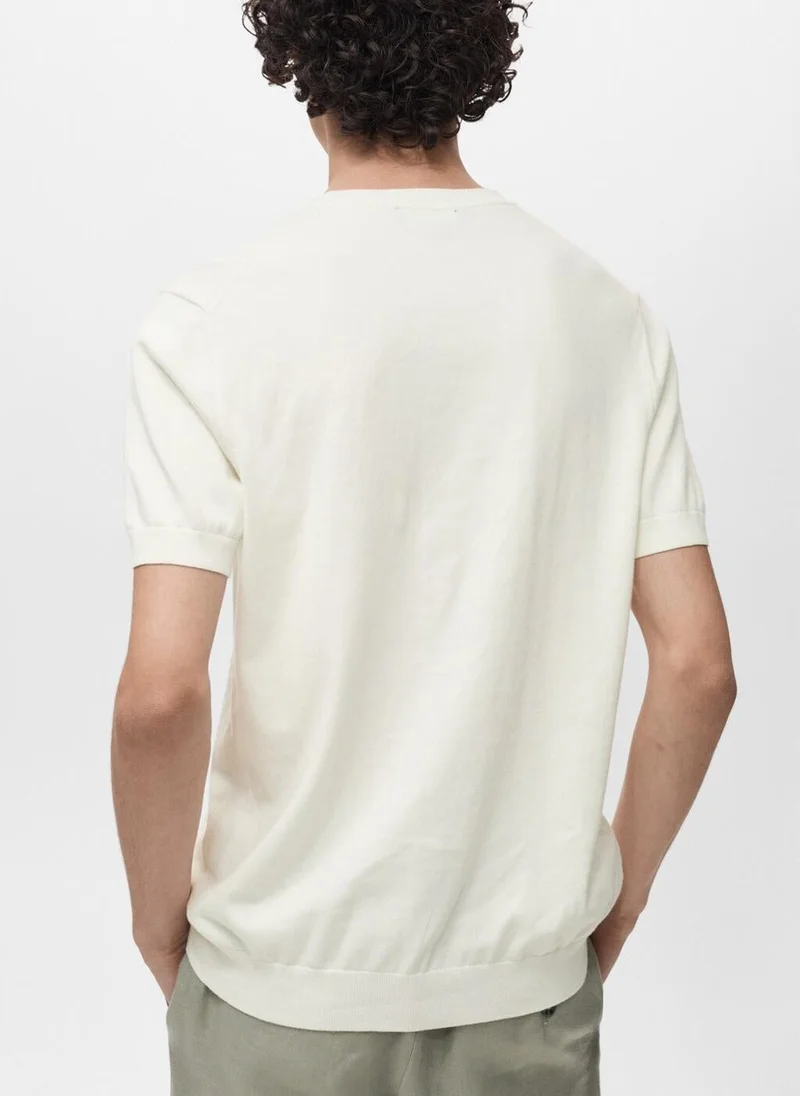 Mango Man Cotton fine-knit t-shirt