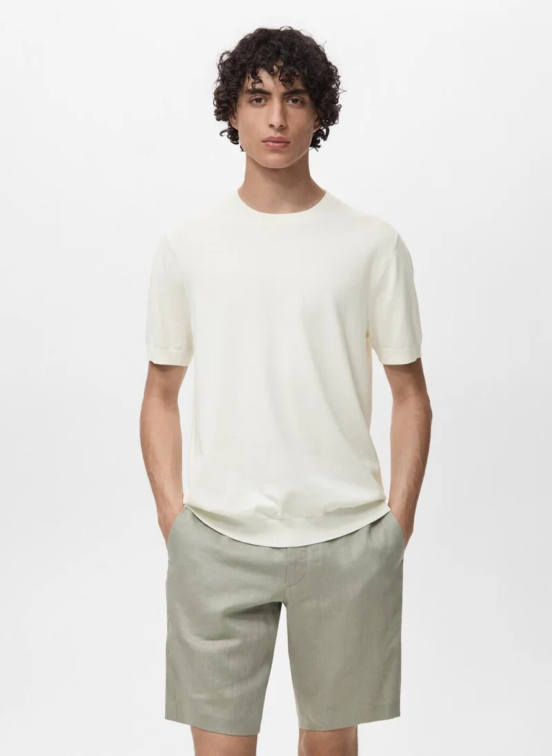 Cotton fine-knit t-shirt