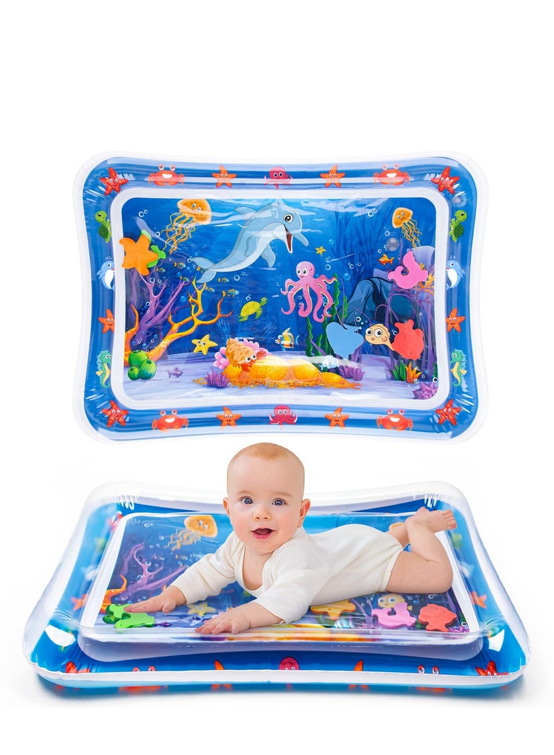 Octopus Inflatable Water Play Mat for Babies - Sensory Development Aquarium Activity Mat, Tummy Time Floor Toy with Floating Sea Animals, Baby Shower Gift for Infants Toddlers Boys Girls  - Image 1