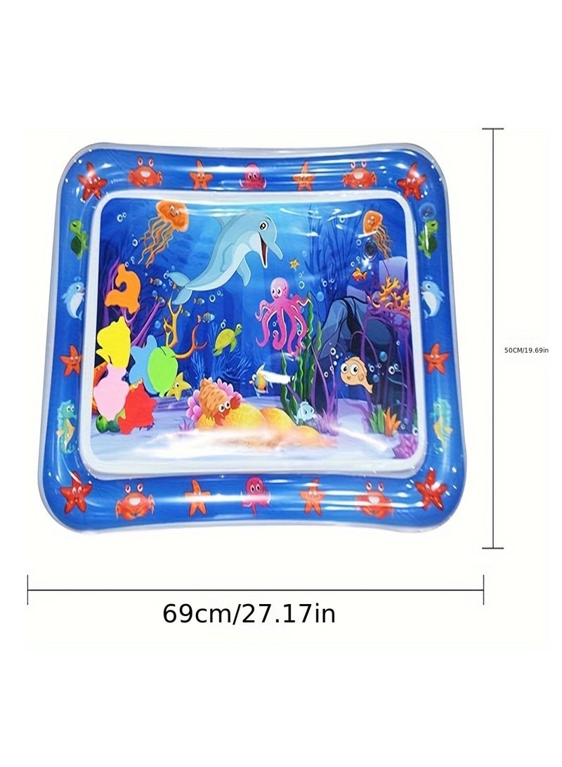Octopus Inflatable Water Play Mat for Babies - Sensory Development Aquarium Activity Mat, Tummy Time Floor Toy with Floating Sea Animals, Baby Shower Gift for Infants Toddlers Boys Girls  - Image 2