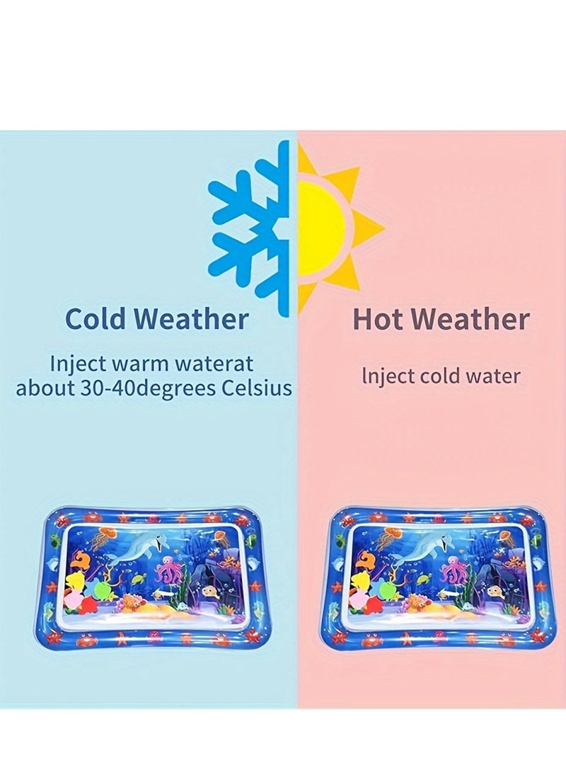 Octopus Inflatable Water Play Mat for Babies - Sensory Development Aquarium Activity Mat, Tummy Time Floor Toy with Floating Sea Animals, Baby Shower Gift for Infants Toddlers Boys Girls  - Image 4
