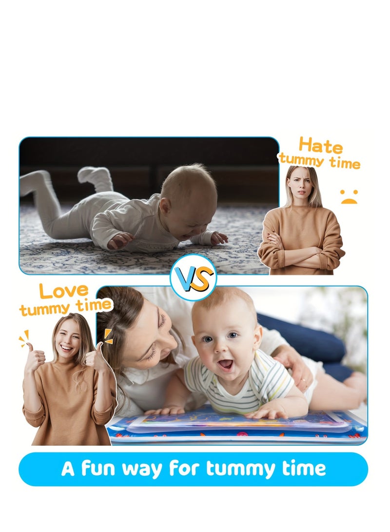 Octopus Inflatable Water Play Mat for Babies - Sensory Development Aquarium Activity Mat, Tummy Time Floor Toy with Floating Sea Animals, Baby Shower Gift for Infants Toddlers Boys Girls  - Image 5