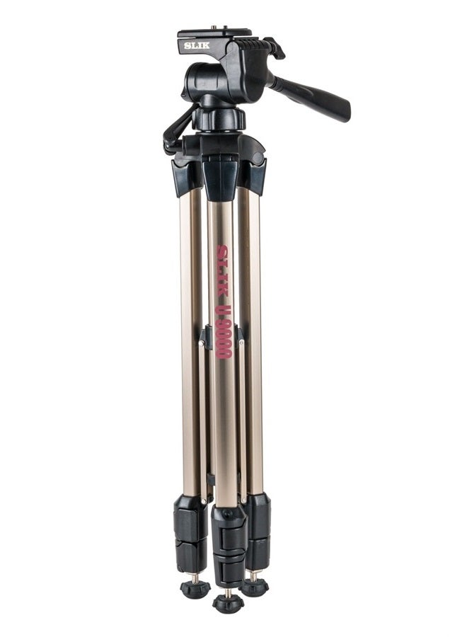 Slik U9000 Tripod with 3-Way Fluid-Effect Head and Built-In Bubble Level - Image 2