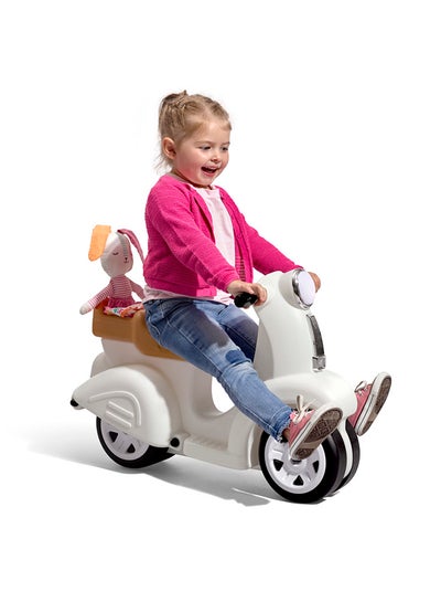 Step2 | Ride Along Scooter for Kids, FoottoFloor Ride On Toy, Stylish Adventure on Four Wheels, Ages 1.54 Years Old | White | Toddler