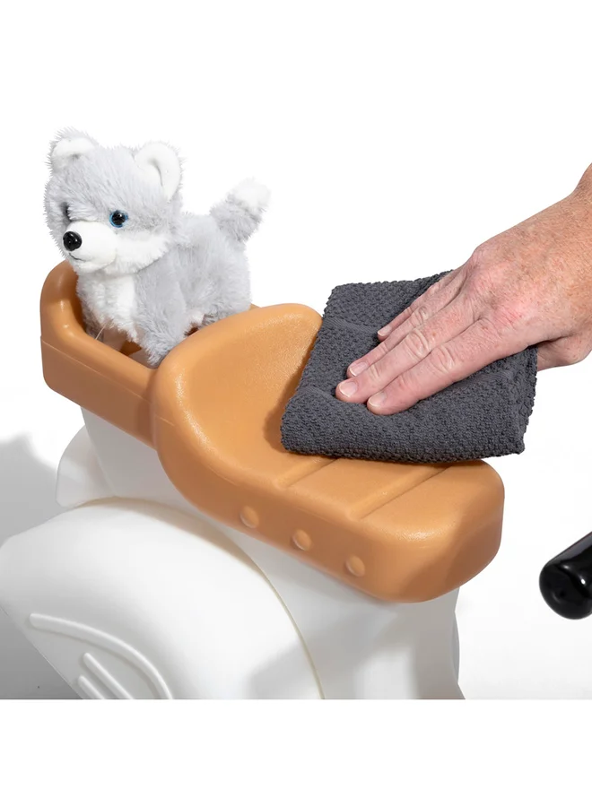 Step2 Ride Along Scooter for Kids, FoottoFloor Ride On Toy, Stylish Adventure on Four Wheels, Toddler Ages 1.54 Years Old, White