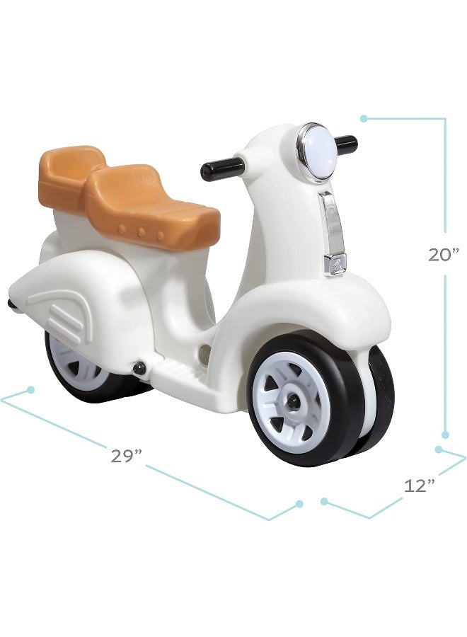 Step2 Kids Ride Along Scooter, Single Seater Easy to Store Ride On Toy with Rear Storage Slot, Suitable for Children both Boys and Girls Aged 18m and Above, White - Image 2