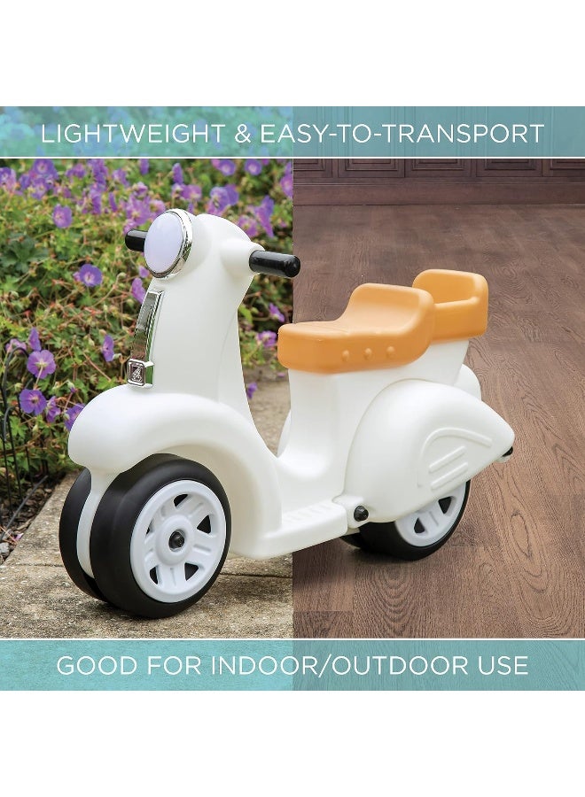 Step2 Kids Ride Along Scooter, Single Seater Easy to Store Ride On Toy with Rear Storage Slot, Suitable for Children both Boys and Girls Aged 18m and Above, White - Image 5