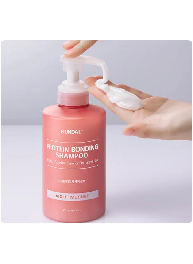KUNDAL - Protein Bonding Shampoo For Damaged Hair Violet Muguet 500Ml - Image 1