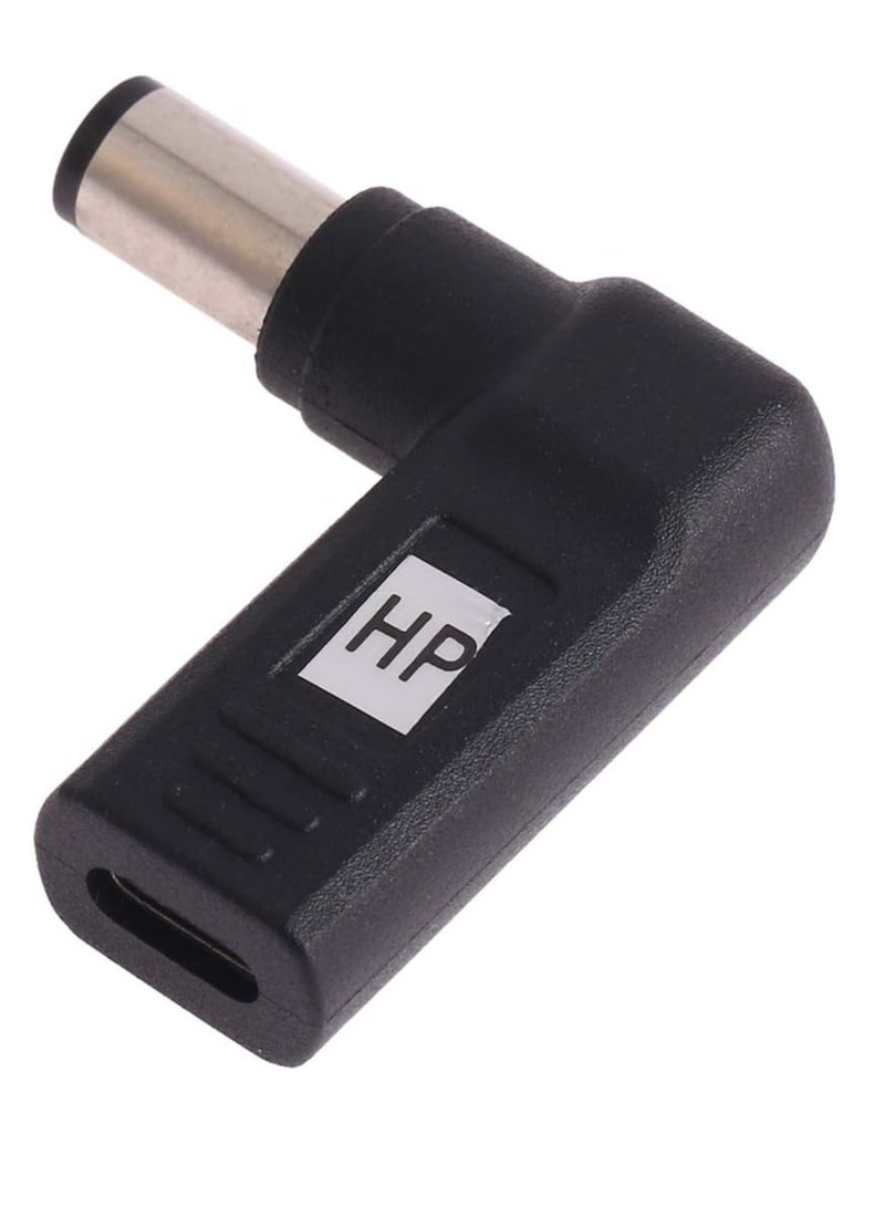 Terabyte USB-C / Type-C Female to 7.4 x 5.0mm Male Plug Elbow Adapter Connector for HP Laptops - Image 1